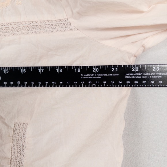 J Crew Top Blouse Womens 12 Light Pink Floral Embroidered Boho Cottage Feminine - Picture 5 of 9